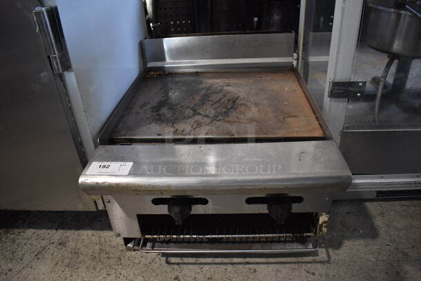 American Range Stainless Steel Commercial Countertop Natural Gas Powered Flat Top Griddle w/ Melter. 24x32x21