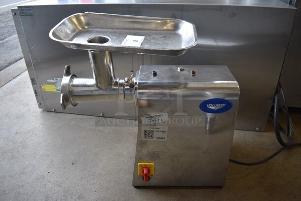 Vollrath Model MIN0022 Stainless Steel Commercial Countertop Electric Powered Meat Grinder w/ Tray. 110 Volts, 1 Phase. 10.5x20x20.5. Tested and Powers On But Parts Do Not Move - Image 2 of 7