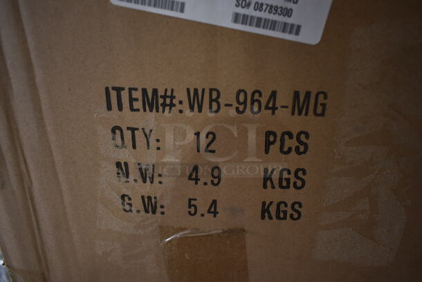 Box of 12 BRAND NEW! GET Enterprises WB-964-MG Urban Renewal 9" x 6" x 4" Metal Gray Rectangular Wire Basket - Image 5 of 8