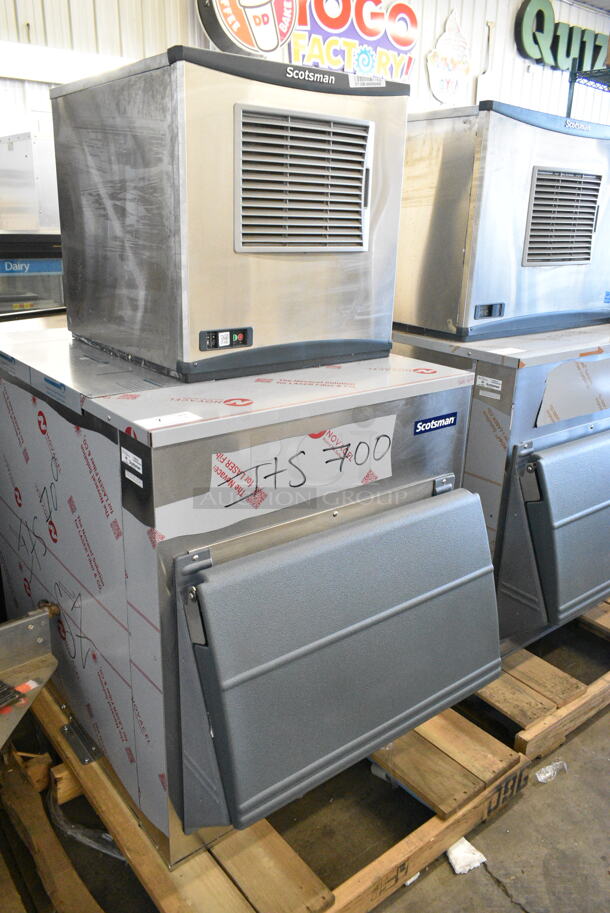 2019 Scotsman N0622A-1E Stainless Steel Ice Head on BRAND NEW! 2024 Scotsman ICS730-A Ice Bin. 115 Volts, 1 Phase.  - Image 5 of 10