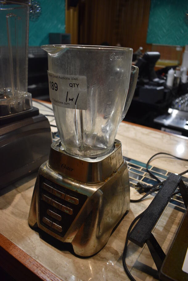 Oster Metal Commercial Countertop Blender w/ Pitcher. Missing Lid. 120 Volts, 1 Phase. 7x8x14. Item Was in Working Condition on Last Day of Business. (bar) - Image 3 of 4
