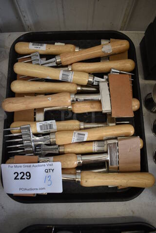 ALL ONE MONEY! Lot of 13 BRAND NEW Metal 5 Tine Forks. 9"