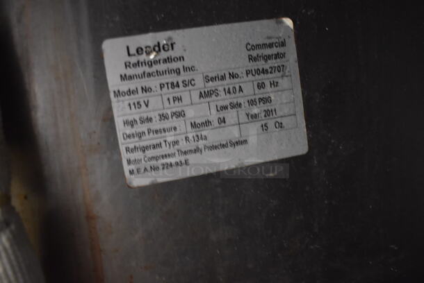 2011 Leader PT84 S/C Stainless Steel Commercial Pizza Prep Table w/ Oversized Marble Cutting Board on Commercial Casters. 115 Volts, 1 Phase. Tested and Working! - Image 9 of 10