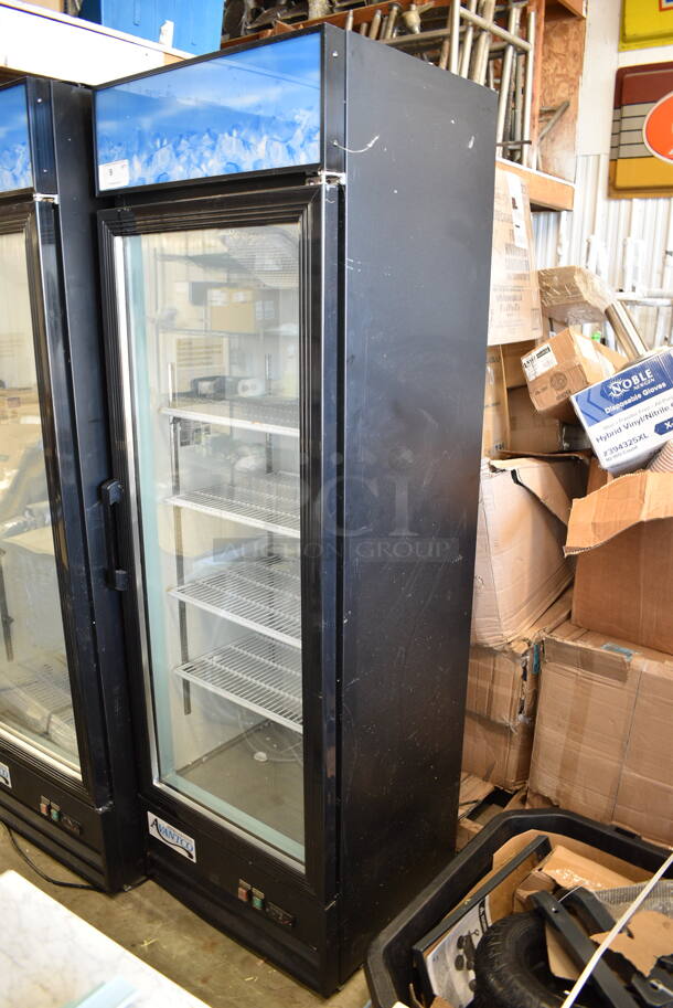 BRAND NEW SCRATCH AND DENT! 2023 Avantco 178GDC15HCB Metal Commercial Single Door Reach In Cooler Merchandiser w/ Poly Coated Racks. 115 Volts, 1 Phase. Cannot Test - Unit Shows Error Code - Image 3 of 6