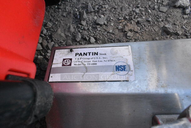 Pantin Stainless Steel Commercial Single Bay Wall Mount Sink w/ Faucet and Handles.  - Image 5 of 5