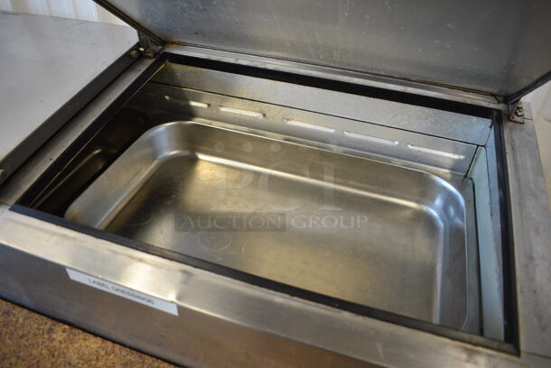 Beverage Air DP67 Stainless Steel Commercial Pizza Prep Table w/ Granite Oversized Cutting Board on Commercial Casters. 115 Volts, 1 Phase. 67x37x45. Tested and Working! - Image 4 of 9