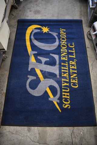 Blue Floor Rug w/ Schuylkill Endoscopy Center Logo. 67x44