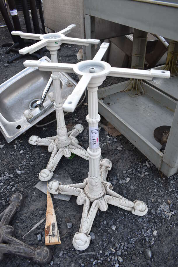 2 White Metal Table Bases. 21x21x28. 2 Times Your Bid!  - Image 2 of 3