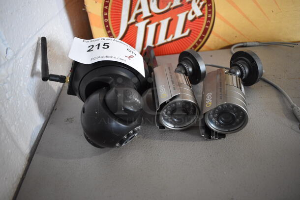 ALL ONE MONEY! Lot of 3 Various Security Cameras; Two Qsee Model QSDS14273W - Image 1 of 4