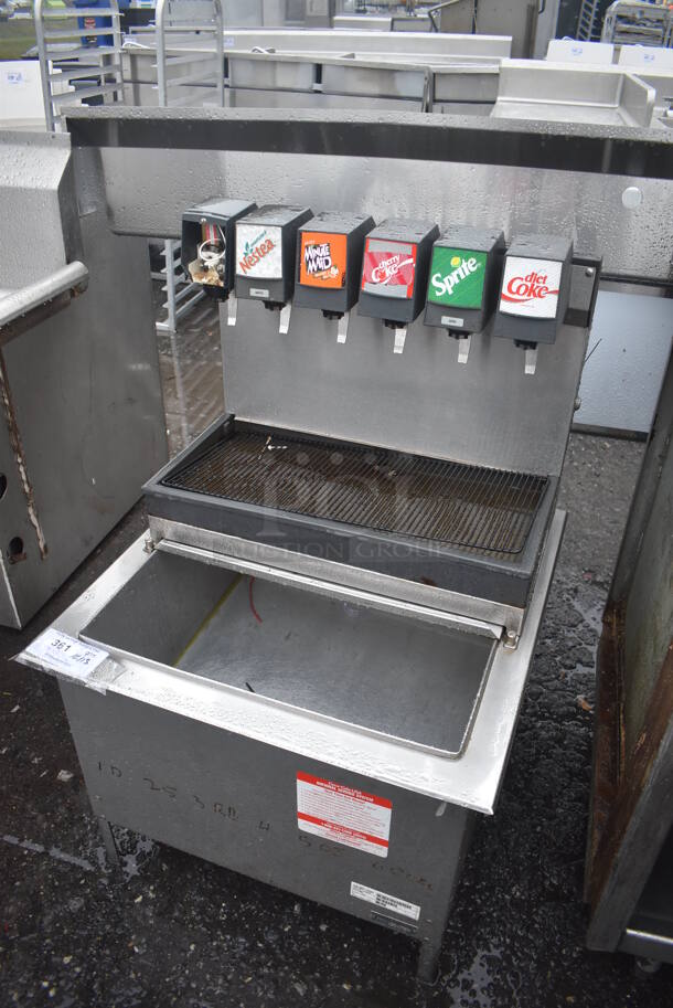 Stainless Steel Commercial 6 Flavor Carbonated Beverage Machine on Drop In Ice Bin. 25x25x40  - Image 3 of 5