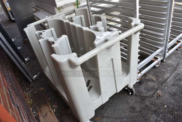 Gray Poly Dish Cart on Commercial Casters. 37.5x28x31.5 - Image 3 of 4