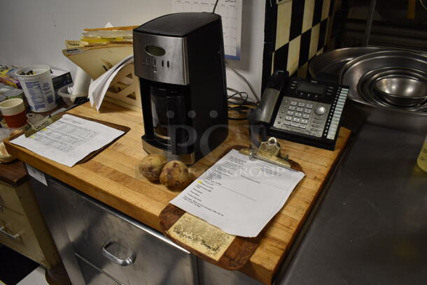 Stainless Steel Commercial Table w/ 2 Drawers and Butcher Block Tabletop. (kitchen) - Image 2 of 6