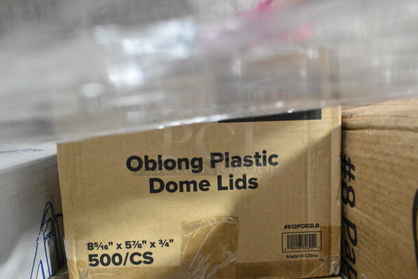 23 BRAND NEW Boxes Including 394345S Noble NexGen Powder-Free Disposable Black Hybrid 3 Mil Thick Gloves - Small - 1000/Case, 394365XL Noble Products Powder-Free Disposable Clear Vinyl Gloves for Foodservice - Extra Large - 1000/Case, 127P325C Choice 3.25 oz. Clear Plastic Souffle Cup / Portion Cup - 2500/Case, 500CC20 Choice 9" Round Standard Weight Foil Take-Out Pan with Dome Lid - 200/Case, 612LOB1LBCO Choice 1 lb. Oblong Foil Take-Out Container with Board Lid - 500/Case, 347RP9WHSS Visions Wave 9" White Plastic Plate - 180/Case, 612POB2LB Choice Oblong Clear Plastic Dome Lid for 2.25 lb. & 1.5 lb Shallow Foil Take-Out Container - 500/Case, 795PTOKFT8 Choice Kraft Microwavable Folded Paper #8 Take-Out Container 6" x 4 3/4" x 2 1/2" - 300/Case, 612FS1212 Choice Half Size Foil Steam Table Pan Shallow 1 1/2" Depth - 100/Case. 23 Times Your Bid!  - Image 9 of 12