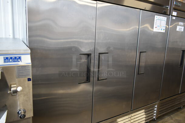 2017 True T-72F-HC Stainless Steel Commercial 3 Door Reach In Freezer w/ Poly Coated Racks on Commercial Casters. 115 Volts, 1 Phase. Tested and Working! - Image 3 of 9