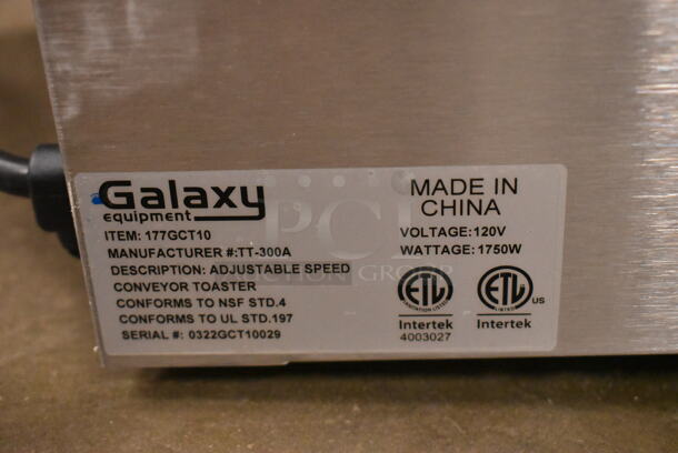 BRAND NEW SCRATCH AND DENT! 2022 Galaxy 177GCT10 Stainless Steel Conveyor Toaster with 3" Opening. 120 Volts, 1 Phase. Tested and Working! - Image 9 of 9
