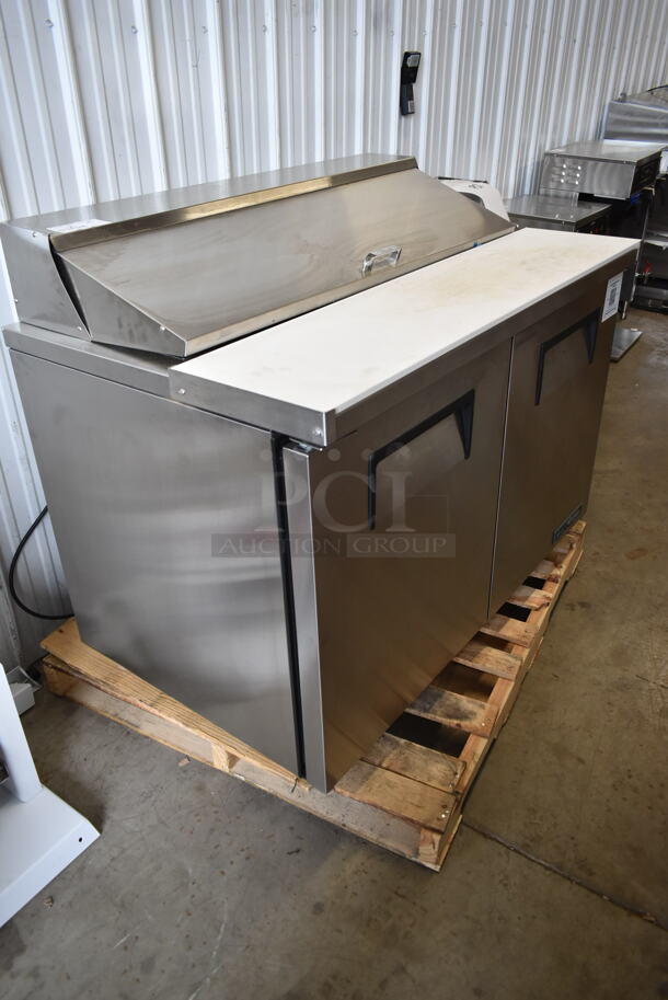 BRAND NEW SCRATCH AND DENT! 2024 True TSSU-48-12-HC Stainless Steel Commercial Sandwich Salad Prep Table Bain Marie Mega Top w/ Commercial Casters. 115 Volts, 1 Phase. Tested and Working! - Image 3 of 10