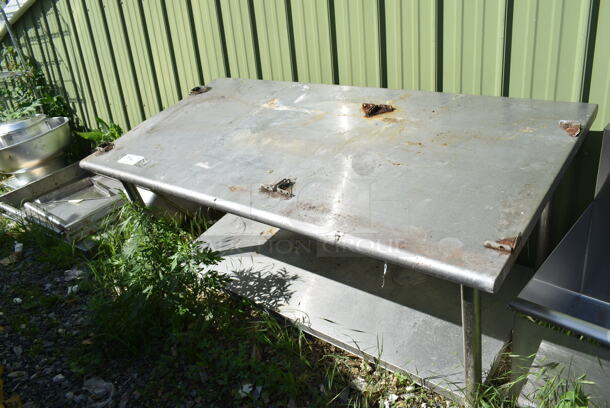 Stainless Steel Table w/ Metal Under Shelf.  - Image 1 of 2