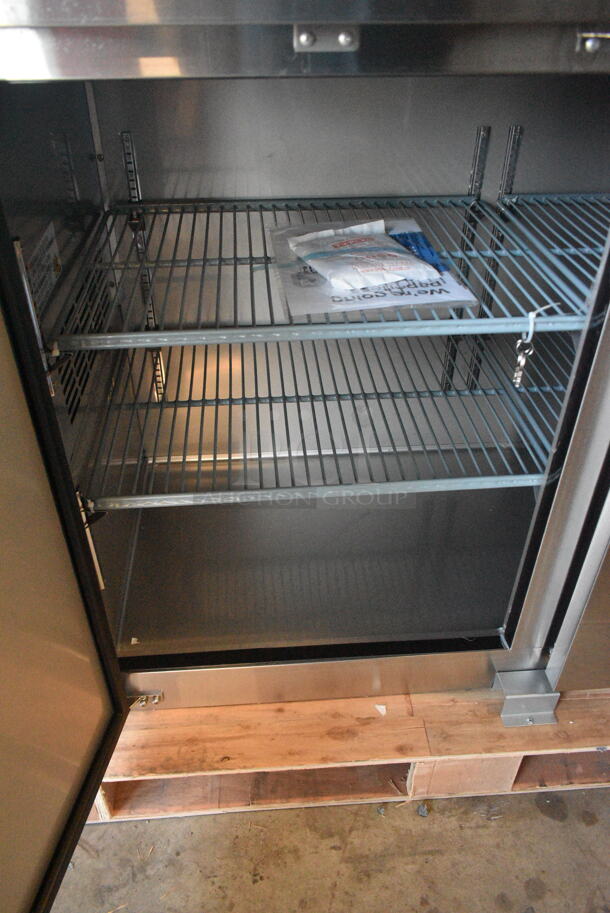 BRAND NEW SCRATCH AND DENT! 2024 Avantco 178UBB60HCS 60" Stainless Steel Counter Height Narrow Solid Door Back Bar Refrigerator with LED Lighting. 115 Volts, 1 Phase. Tested and Working! - Image 3 of 5