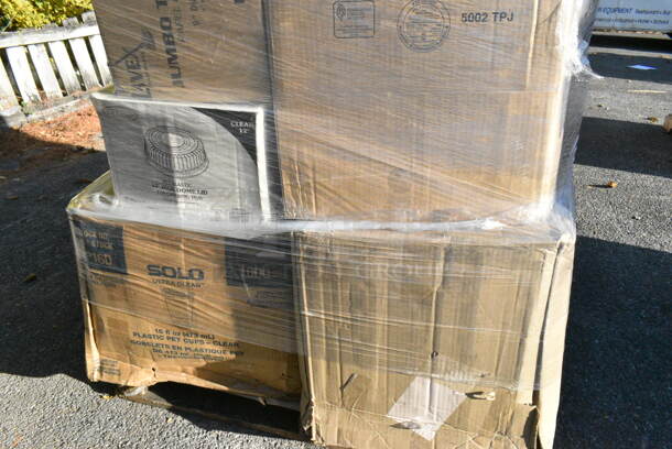 28 BRAND NEW! Boxes Including Lavex Towel Rolls, Tite Dri TDPP-400 Meat Pads, Choice 130BKFKSNSPH Heavy Weight Cutlery Packs, 395RP09 Compostable Plates - 9", Clear Dome Covers, CHoice Plastic Plates. 28 Times Your Bid!  - Image 3 of 12