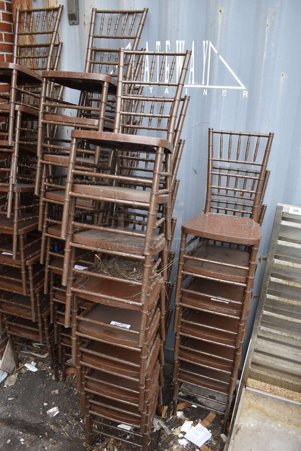 8 Brown Finish Chivari Dining Chairs. Stock Picture - Cosmetic Condition May Vary. 8 Times Your Bid! - Image 3 of 3