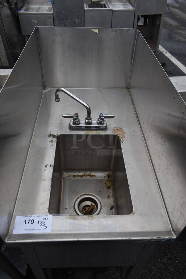 Stainless Steel Commercial Single Bay Sink w/ Dual Side Splash Guards, Faucet and Handles. Bay 10x14 - Image 2 of 5