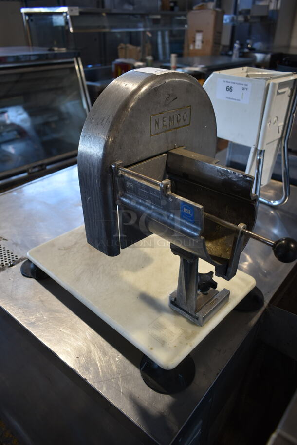 Nemco Metal Commercial Countertop Vegetable Slicer Mounted to Cutting Board. - Image 5 of 5