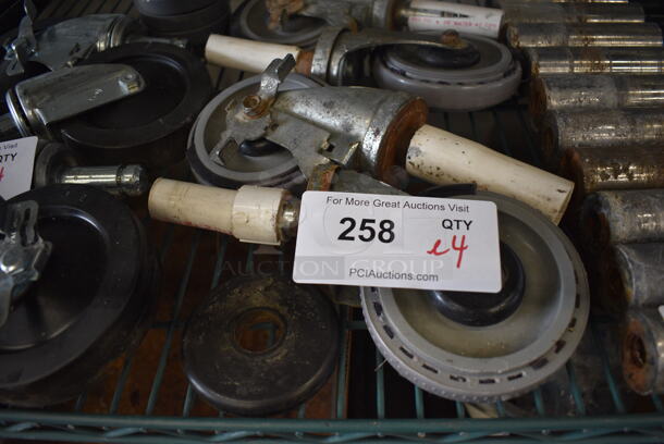 ALL ONE MONEY! Lot of 4 Metal Commercial Casters! 5x3x8 - Image 2 of 2