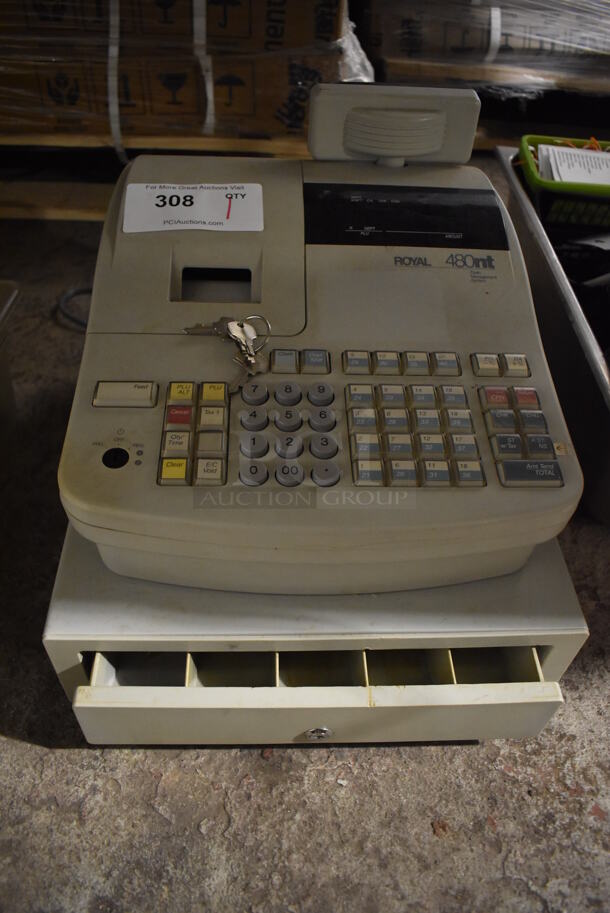 Royal 480nt Metal Countertop Electronic Cash Register. 14x16x13
