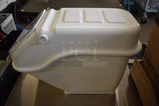 BRAND NEW IN BOX! Bakers Mark White and Clear Poly Ingredient Bin. 11x23x17  - Image 5 of 7
