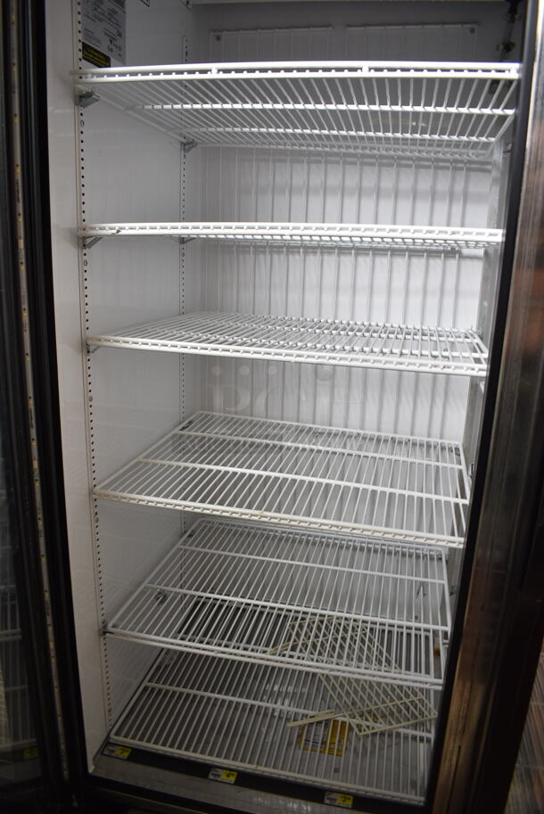 2018 True GDM-49F-HC ENERGY STAR Metal Commercial 2 Door Reach In Freezer Merchandiser w/ Poly Coated Racks. 115/208-230 Volts, 1 Phase. Tested and Working! - Image 4 of 6