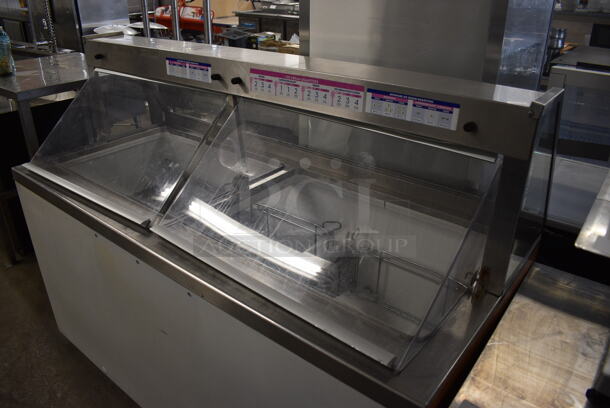 Baskin Robbins Stainless Steel Commercial Floor Style Ice Cream Dipping Cabinet w/ 3 Metal Tub Collars. 68.5x30x52. Tested and Powers On But Does Not Get Cold - Image 3 of 7