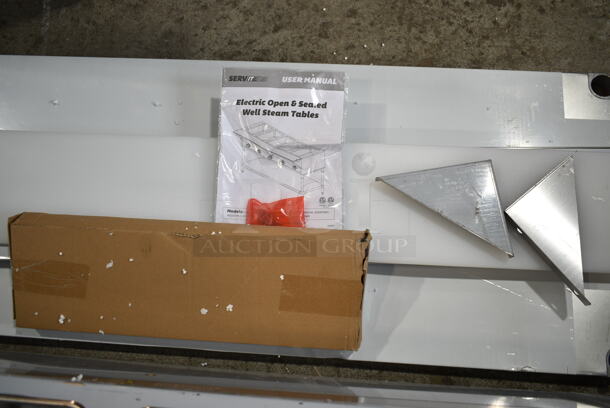 BRAND NEW SCRATCH AND DENT! ServIt 423EST4WO500 Stainless Steel Commercial Four Pan Open Well Electric Steam Table with Adjustable Undershelf. 120 Volts, 1 Phase. Tested and Working! - Image 6 of 9