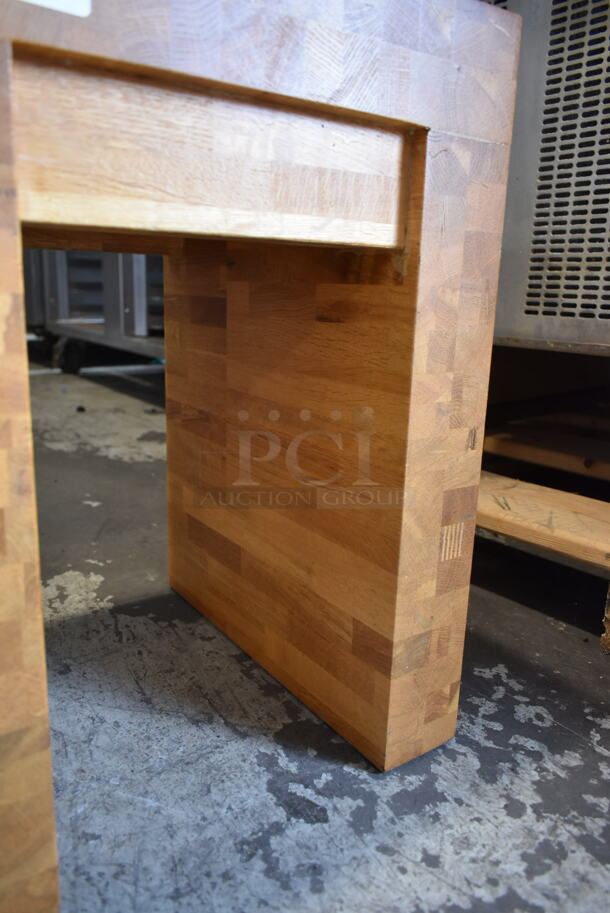 Wooden Butcher Block Table.  - Image 3 of 5