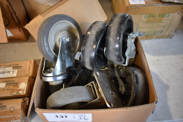 ALL ONE MONEY! Lot of 7 Commercial Casters! Includes 5x3x7