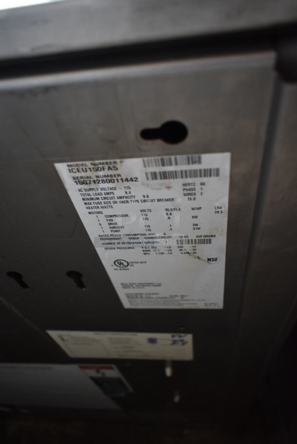 2015 Ice-O-Matic ICEU150FA5 Stainless Steel Commercial Undercounter Self Contained Ice Machine. 115 Volts, 1 Phase.  - Image 6 of 6