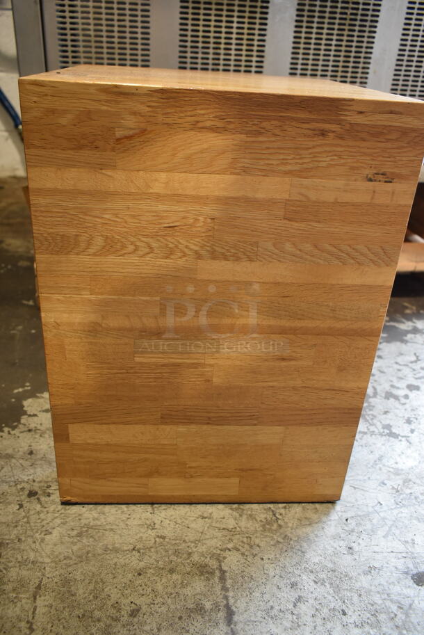 Wooden Butcher Block Table.  - Image 5 of 5