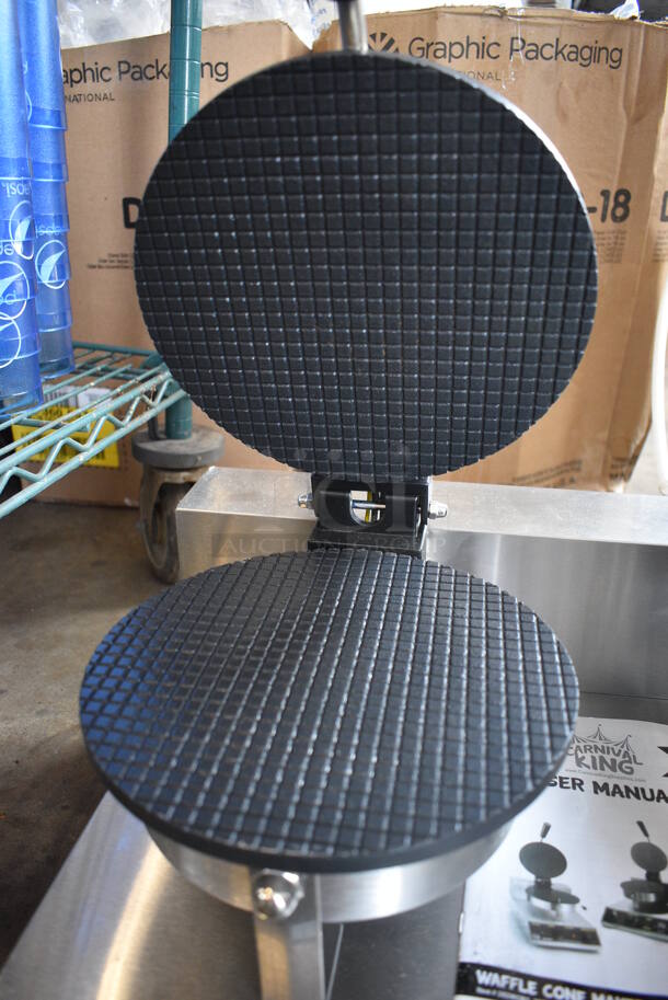 BRAND NEW IN BOX! Carnival King Model 382WCM2 Stainless Steel Commercial Countertop Double Waffle Cone Maker. 120 Volts, 1 Phase. 20x19x11 - Image 2 of 7