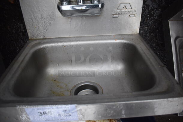 Adcraft Stainless Steel Commercial Single Bay Wall Mount Sink w/ Faucet and Handles. 17x16x27 - Image 4 of 4