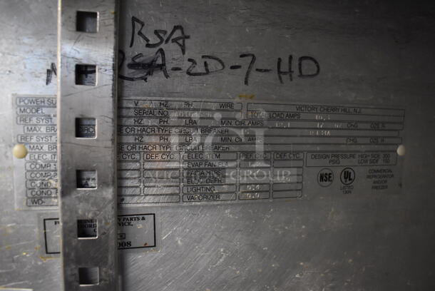 Victory Stainless Steel Commercial 4 Half Size Door Reach In Cooler w/ Poly Coated Racks on Commercial Casters. 52x36x84. Tested and Powers On But Does Not Get Cold - Image 3 of 8