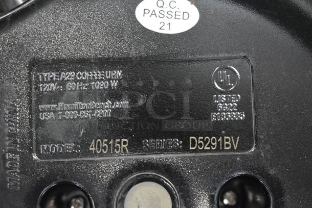 Hamilton Beach A29 Metal Countertop Coffee Urn. 120 Volts, 1 Phase.  - Image 9 of 9