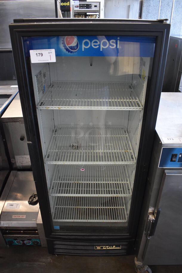 2015 True Model GDM-12-LD ENERGY STAR Metal Commercial Single Door Reach In Cooler Merchandiser w/ Poly Coated Racks. 115 Volts, 1 Phase. 25x24x62. Tested and Working!
