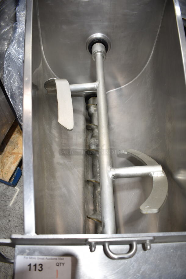 Hobart MG2032 Metal Commercial Floor Style Electric Powered Meat Mixer Grinder w/ Foot Pedal on Commercial Casters. 208 Volts, 3 Phase. Tested and Working! - Image 6 of 7