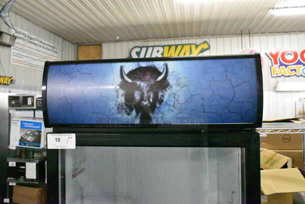 2024 Bison BGM-21 Metal Commercial Single Door Reach In Cooler Merchandiser w/ Poly Coated Racks on Commercial Casters. 115 Volts, 1 Phase. Tested and Working! - Image 3 of 8