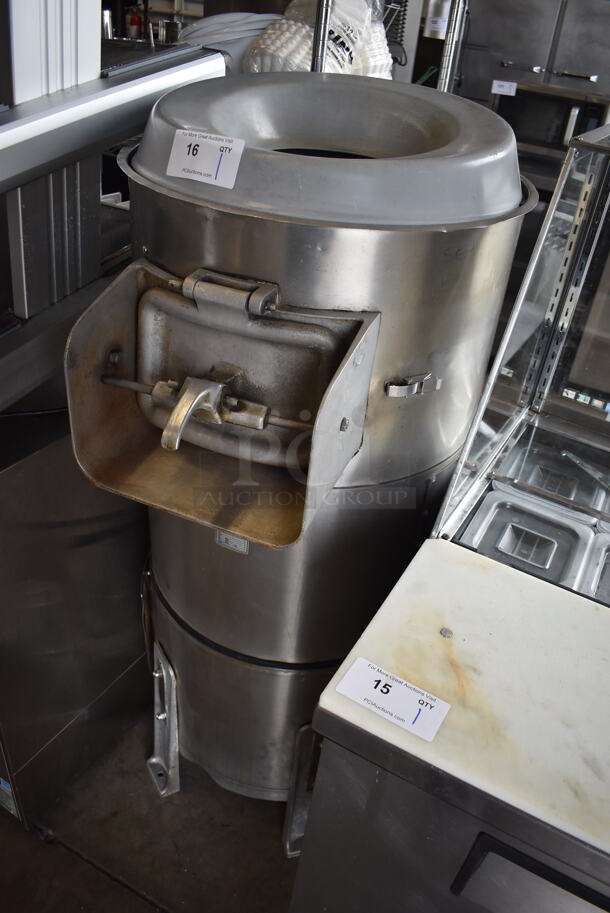 Hobart 6460-T Metal Commercial Floor Style Potato Peeler on Stand. 200-30 Volts, 1 Phase. 21x28x55 - Image 3 of 8