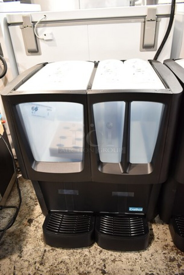BRAND NEW SCRATCH AND DENT! 2022 Crathco C-3D-16 Metal Commercial Countertop G-Cool Focus Flavor Triple Bowl Premix Cold Beverage Dispenser with (1) 5 Gallon Hopper and (2) 2.4 Gallon Hoppers. 115 Volts, 1 Phase. Tested and Working! - Image 2 of 10