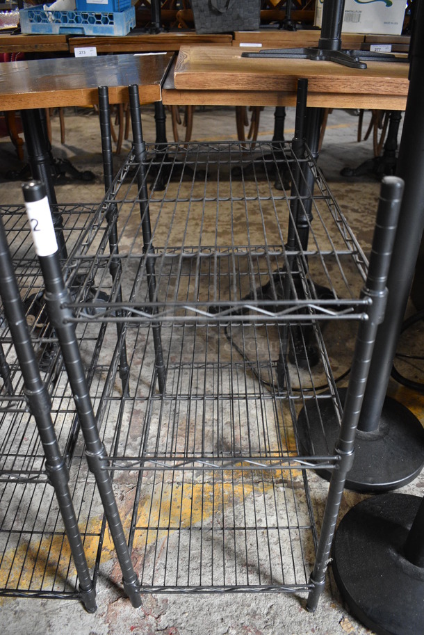 Black Metal 3 Tier Shelving Unit. 13.5x23.5x31 - Image 1 of 3