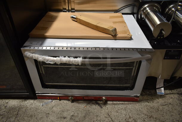 BRAND NEW SCRATCH AND DENT! Avantco 177CO38M Stainless Steel Commercial Countertop Electric Powered Full Size Convection Oven w/ View Through Door and Metal Oven Racks. 208/240 Volts, 1 Phase. - Image 1 of 5