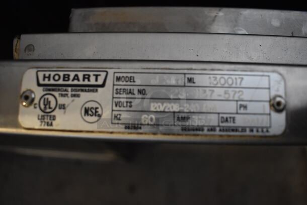 Hobart LXIH Stainless Steel Commercial Undercounter Hi Temp High Temperature Dishwasher. 120/208-240 Volts, 1 Phase. 24x26x34 - Image 5 of 6
