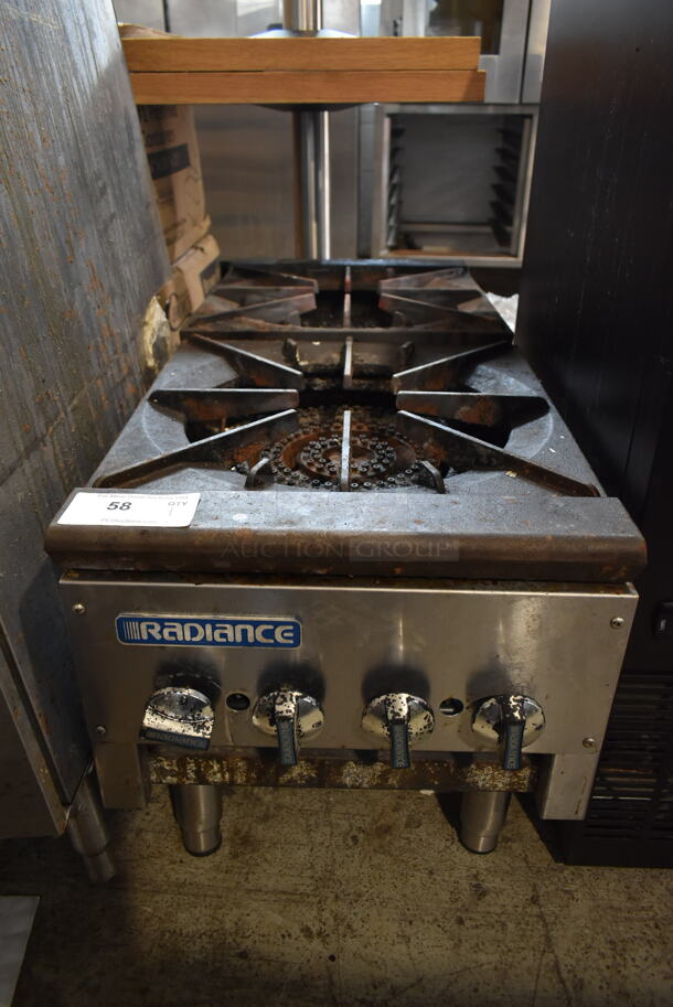 Radiance TASP-18S-D Stainless Steel Commercial Countertop Natural Gas Powered 2 Burner Range. - Image 1 of 5