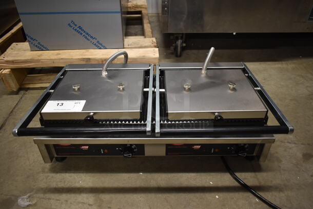 BRAND NEW SCRATCH AND DENT! Hatco MC020G.620P Stainless Steel Commercial Countertop Dual Panini Press. 208 Volts, 1 Phase.  - Image 1 of 6